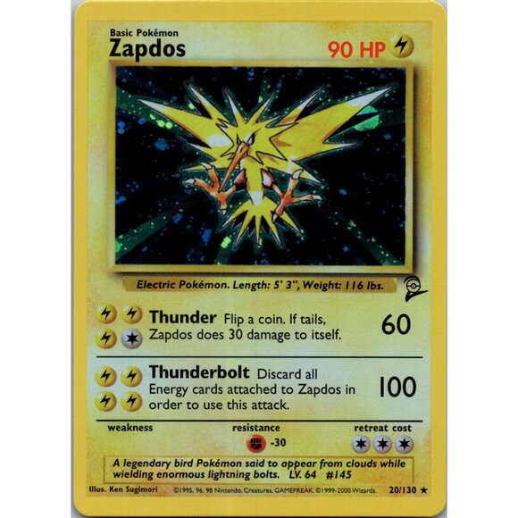 Zapdos Base Set 2 "Reprinted" - Picture 1 of 3